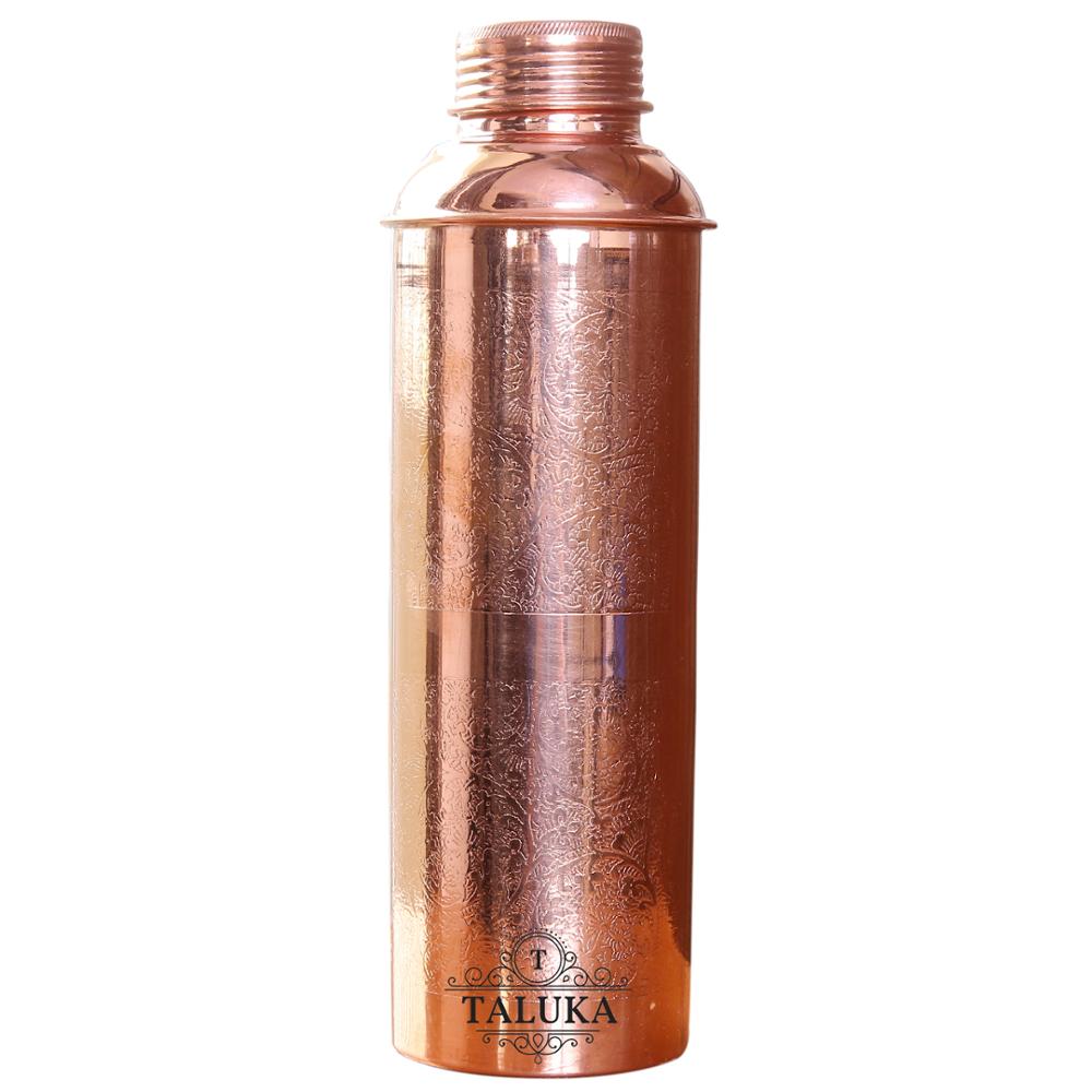 Handmade Etching Embossed Design Copper Water Bottle Wholesale by TALUKA EXPORTS