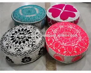 New designer sitzkissen osmanen sammlung für 2018 großhandel Indian bestickt baumwolle poufs