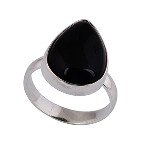 Anillo De piedras preciosas con forma De pera De ónix negro genuino, joyería hecha a mano de Plata de Ley 925 sólida, anillo con forma De Pera, mayorista, Casa De Plata - Product Image 2