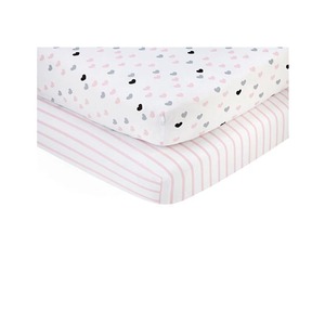 Sábana de cuna ajustada para bebé de punto de algodón orgánico OEM 100% con etiqueta privada y personalización - Product Image 1