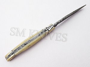 Laguiole Pocket Damascus Folding <b>Knife</b> OEM (smf31) with Camel <b>Bone</b> <b>Handle</b> - Product Image 5