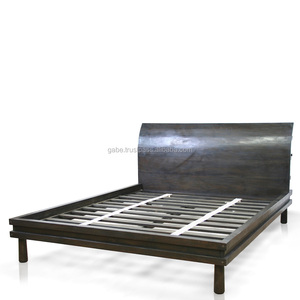 เตียงไม้สักเนื้อแข็งสไตล์โมเดิร์นทำด้วยมือขนาด W 160 D 200 H 102 CM - Product Image 1