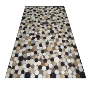 Best Selling Luxury Home Decoration 100% Genuine Cow Hide Leather Carpets Embroidered for Prayer Wool Fur Material Room Space - Product Image 1