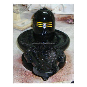 Estatua Shivling de mármol italiano, negro Natural - Product Image 1