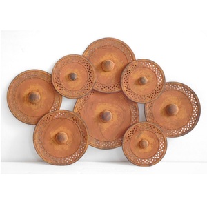 Bandejas decorativas de alambre de Metal antiguo, redondas, de cobre, arte de pared para decoración del hogar, Hotel, restaurante - Product Image 3