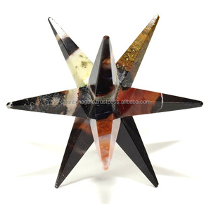 Estrella merkaba elegante jaspe 12 puntos merkaba estrella cristal merkaba Piedra Natural curación cristal piedras preciosas estrella mayoristas - Product Image 1