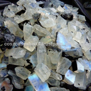 หินมูนสโตนสีรุ้งธรรมชาติอัญมณีหลวมสีขาวไม่เจียระไน - Product Image 1