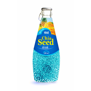 Boisson aux graines de chia aromatisée aux fruits purs 100% 290ml, réfrigérée en bouteille de verre - Product Image 1