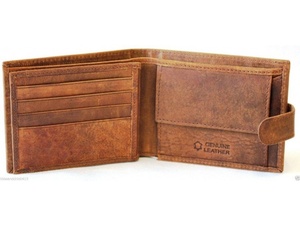 Executive Cowhide Leather <b>Wallet</b> Bifold Card <b>Holder</b> with ID Window Button Closure for Business Men Bifold <b>Wallet</b> - Product Image 4