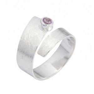 แหวนพลอยอเมทิสต์เงินสเตอร์ลิง925ดีไซน์หรูหราเครื่องประดับเงินแฟชั่นสวยผู้ผลิตแหวนเวอร์เมียล - Product Image 1