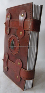 Venta al por mayor dos cinturones y piedra semipreciosa azul central con Cuaderno de cuero de papel hecho a mano ecológico - Product Image 4