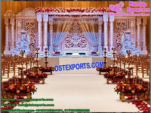 Ensemble de manchettes pour mariage en Fiber, Style indien Rajwada, Radha Krishna Mandap, tenue de mariage - Product Image 3