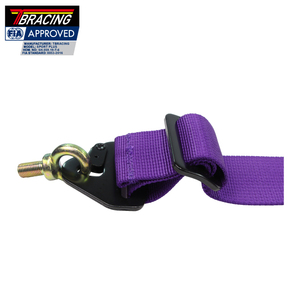 เข็มขัดนิรภัย 6 จุด สีม่วง ยี่ห้อ OEM ได้รับการรับรองจาก FIA ผลิตจากโพลีเอสเตอร์ ปรับความตึงได้เอง สำหรับรถแข่ง - Product Image 5