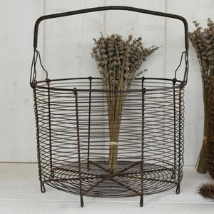 Vintage <b>Wire</b> <b>Basket</b> with Handle Rustic Storage for Home Decor and Organizing Essentials - Product Image 1
