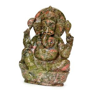 Venta al por mayor Unakite espiritual tallado a mano Ganesha escultura estatuilla estatua piedra preciosa natural hecha a mano ¡Compre al mejor precio! - Product Image 2