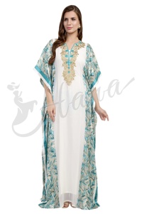 Vestido maxi abaya estilo Dubai caftán marroquí farsha Jalabiya - Product Image 2