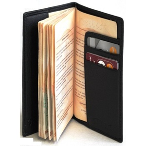 Porte-passeport et porte-cartes en cuir de vache pleine fleur de qualité sécurisée, style vestimentaire de luxe avec fermeture ouverte, portefeuille court - Product Image 1