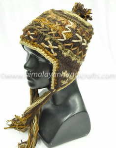 Bonnet tressé Mohawk pour femme, bonnet en tricot avec glands, chapeau, HHWTH 004 A - Product Image 2