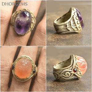 Polymer Clay <b>Ring</b> Natural Gemstone GIA Classic Antique Copper Plated Wholesale Price - Product Image 3