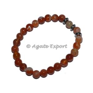 Bracelets en onyx rouge avec breloque ronde et exportateur de pierres semi-précieuses. - Product Image 1