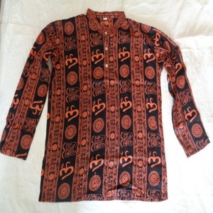 OM Mantra OM พิมพ์ลาย kurta จากอินเดียพิมพ์ลายพื้นเมือง - Product Image 2