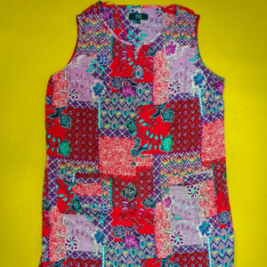 Lotes de Fábrica/Stock: Camisetas Largas sin Mangas con Cuello Redondo para Mujer, de Marca Original, con Estampados Florales y Transpirables - Product Image 1