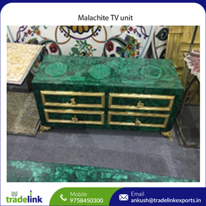 Taburete de piedra semipreciosa de malaquita, consolas, muebles de sala de estar de madera para decoración del hogar para uso en dormitorio, lujo moderno - Product Image 2