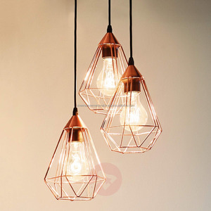 Modern Chrome Pendant <b>Light</b> Fitting 3-<b>Light</b> Decorative Ceiling Hanging for Kitchen Bar Loft-Long Glass Shape for Home Use - Product Image 2