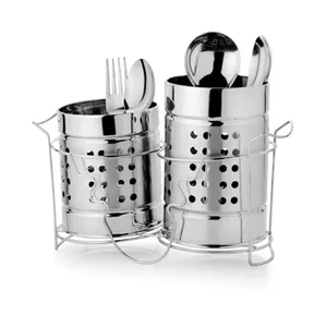 Support en métal en acier inoxydable porte-ustensiles de cuisine porte-couverts - Product Image 1