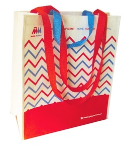 กระเป๋าช้อปปิ้งแฟชั่นแบบมีหูหิ้วคู่ ผลิตในเวียดนาม วัสดุ PP ทอ พร้อมเชือกรูดและซิปปิด รุ่น KD3239 กระเป๋าโปรโมชั่น - Product Image 2