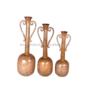 <b>Set</b> of 3 Aluminium Modern Design Eco-friendly Wedding Decorative Flower <b>Vase</b> with Sided Handle - Product Image 1