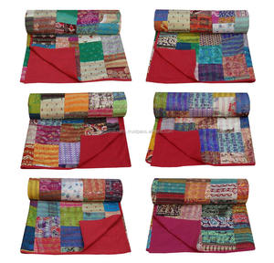 ผ้านวมผ้าไหมปาโตลาเย็บด้วยมือสไตล์วินเทจของอินเดีย - Product Image 4