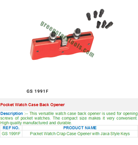 Pocket <b>Watch</b> <b>Case</b> Back Opener GS 1991F Jewelry Tools for Jewelers - Product Image 2