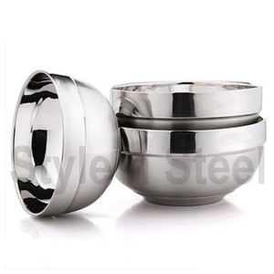 ฉนวนผนังคู่สแตนเลสชามข้าวผนังคู่ชามบ้านสแตนเลสโรงงานขายส่ง - Product Image 1