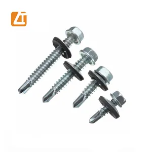 Washer Self Drilling Screws DIN7504K Tornillos Autoperforantes Hexagonal Self Drilling Screw Sizes Hex Head Roofing Screws With EPDM Bonded Rubber Washer