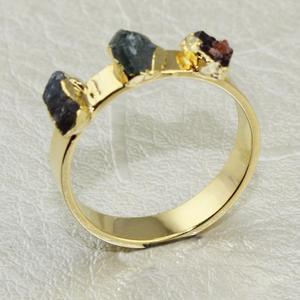 Nhanh chóng Bán tự nhiên nguyên liệu đa đá quý Vòng đồng vàng vàng mạ điện edged Vòng phụ nữ Wedding & engagement khá lớn Vòng - Product Image 5