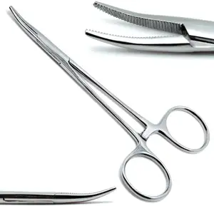 Muggenpincet 5 "Hemostatische Tang Gebogen Vergrendelingshendel Roestvrijstalen Aangepaste Chirurgische Instrumenten