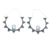 <strong>Best</strong> Quality Silver Plated Brass Hoop Earring Handmade Bohemian Style Real Moonstone Stone <strong>Jewelry</strong> for Women Girls Anniversary