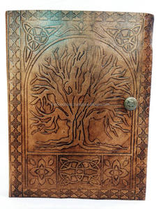 Cuaderno personalizado clásico Tree Life en relieve marrón genuino A3 cuero calidad hecho a mano para uso personal y regalo - Product Image 1