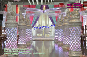 Piliers Aisleway de mariage avec lampes Lampe marocaine sur piliers pour passerelle de mariage Lampes pour passerelle de mariage - Product Image 6