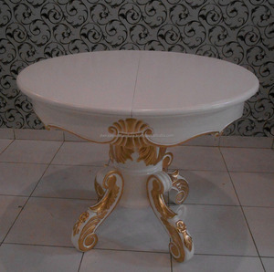 แกะสลักขยายฐานโต๊ะรับประทานอาหารไม้เฟอร์นิเจอร์สไตล์บาร็อค - Product Image 3