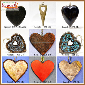 Natural Wooden Wood Heart Decoration Blank Christmas Decorations <b>Ornament</b> - Product Image 5