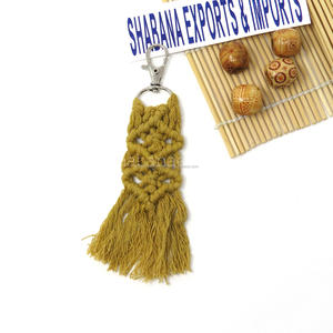 Porte-clés en macramé tissé à la main Boho personnalisé fait à la main durable noué Kechain - Product Image 5