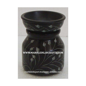 Brûleurs à huile décoratifs pour la maison en pierre noire - Product Image 1
