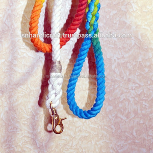 Laisse pour chien tendance double ombrée, laisse pour chiot, laisse en corde ombrée, laisse en coton pour chien, laisse à pompon - Product Image 1