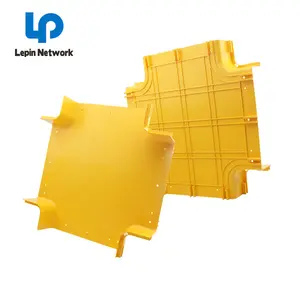 Ningbo Lepin Custom Plestic Cable Tray Connectors 130mm 120mm 90mm Network Cabling Telecom Room Fiber Runway / Yellow Duct