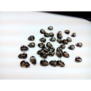 Piedra preciosa suelta cortada con forma de pera de cuarzo ahumado de 5*7mm - Product Image 6