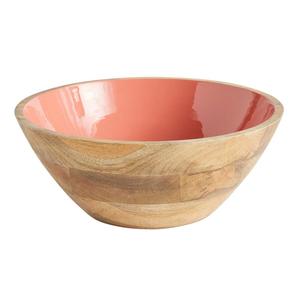 Bol à salade en bois émaillé, livraison gratuite, plateau rond de service antidérapant vente en gros - Product Image 1