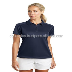 Polo en polyester vierge bon marché OEM personnalisé pour femmes - Product Image 4