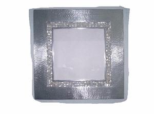 Cadre de miroir en aluminium moulé avec décoration murale en mosaïque martelée et en os, miroir poli, décoration intérieure, art métallique - Product Image 2